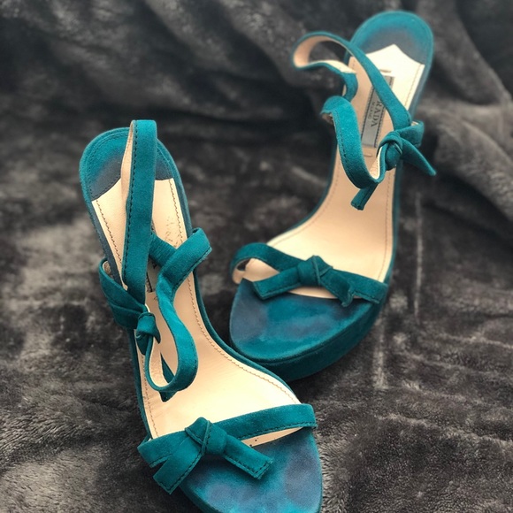Prada Turquoise Heels. - Picture 2 of 2